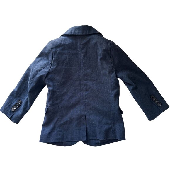 Hadas Navy Blue Toddler Boy's Formal Jacket Blazer Size 2 Linen & Cotton Blend - Picture 5 of 5